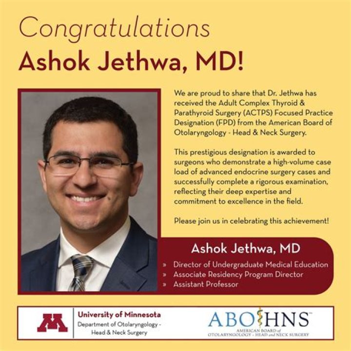 Dr. Ashok Jethwa, MD – Minneapolis, MN