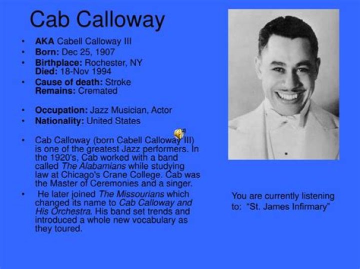 Cab Calloway cause of death: What happened to Cab Calloway?