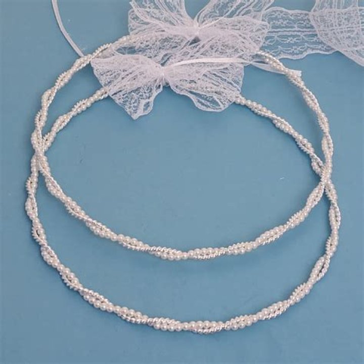 Pearl and Silver Twist Stefana Wedding Crowns — Blessed Celebration