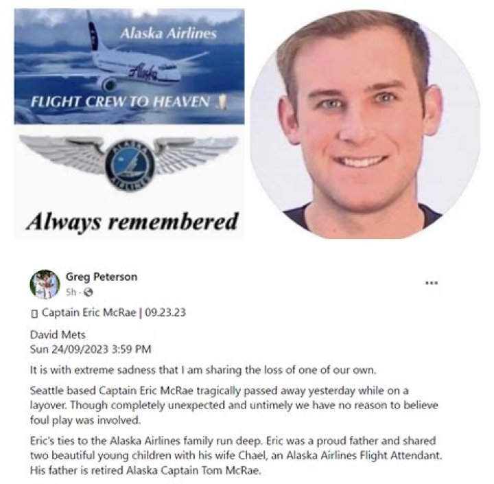 GoFundMe: Eric McRae Cause of Death, Alaska Airlines Pilot found dead In Hotel Room
