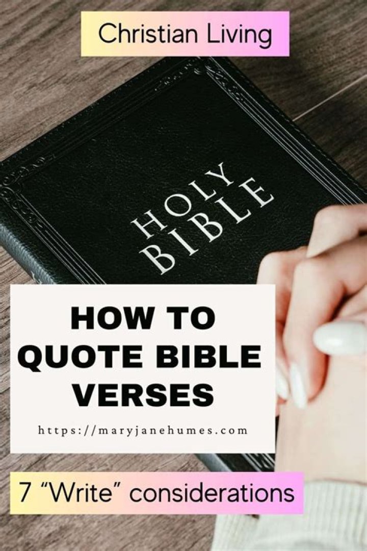 How to quote bible verses