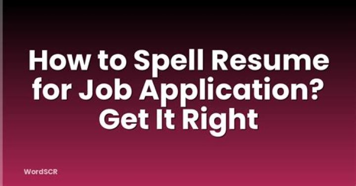 How to spell resume for job