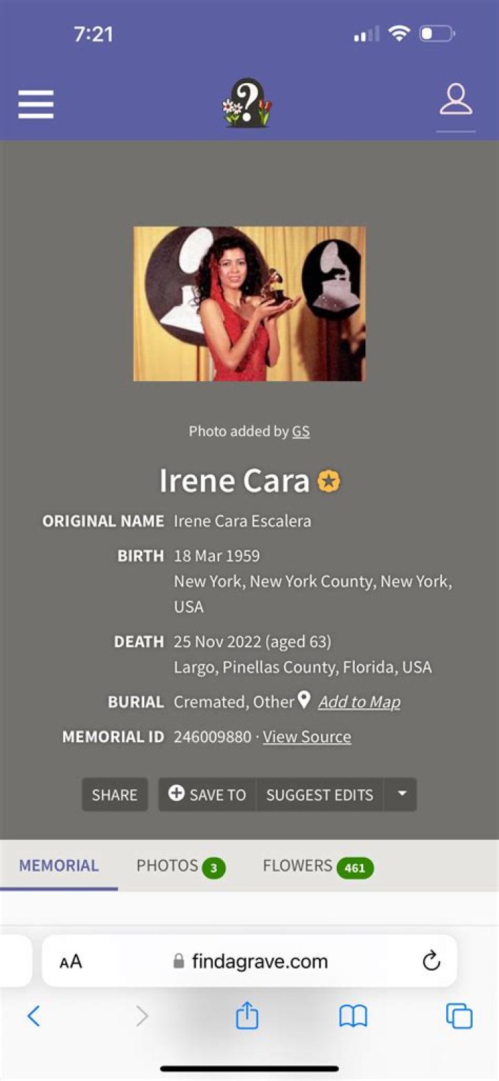 Irene Cara funeral, burial service, pictures, date, time, venue