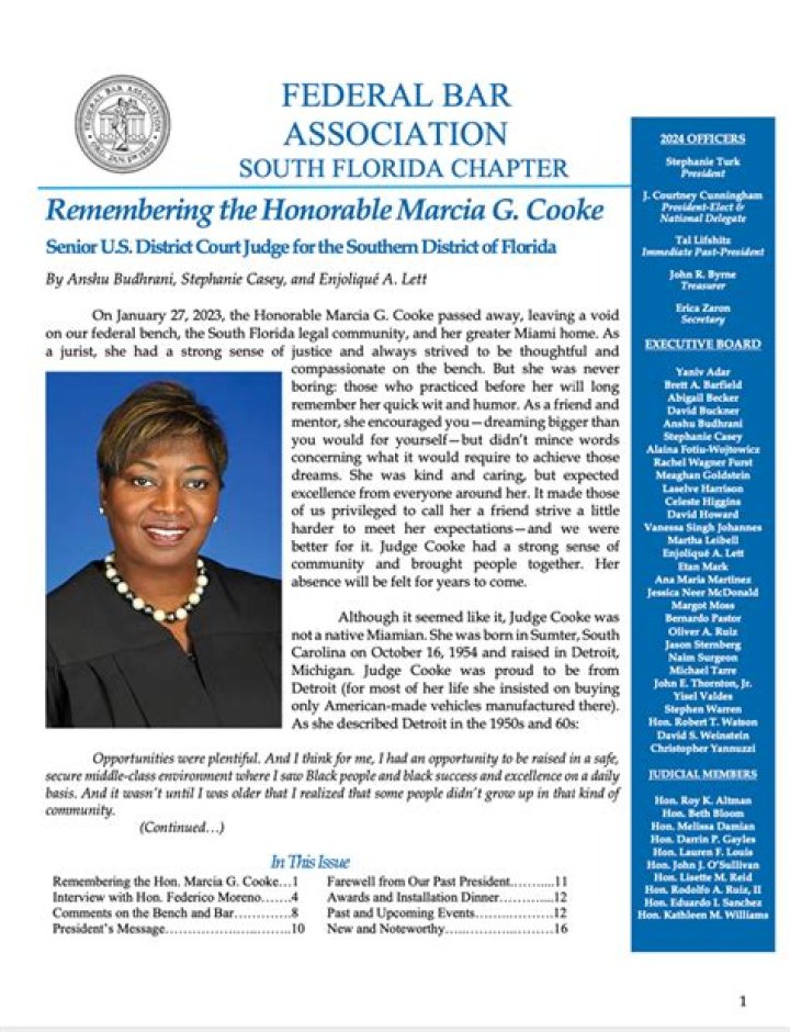 Marcia G. Cooke Cause Of Death