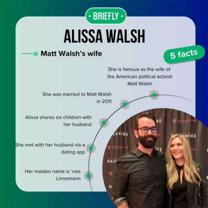 Matt Walsh’s Wife, Alissa Ann Walsh Biography: Age, Net Worth, Wikipedia, Husband, Pictures, Child, Parents