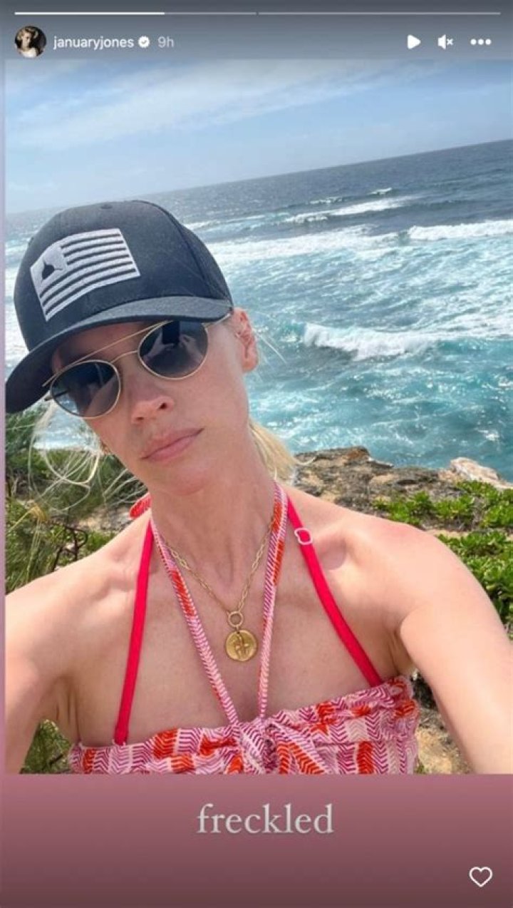 January Jones in Bathing Suit is "Freckled" — Celebwell