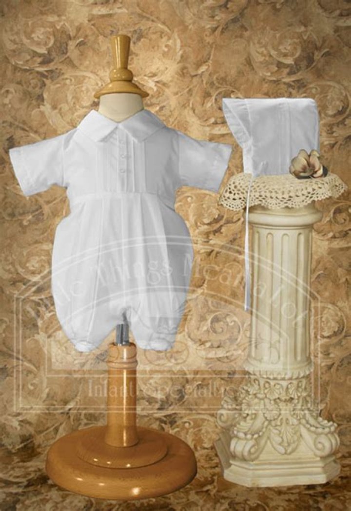 Polycotton Romper with Pin Tucking,Baptism and Christening Outfits, Dresses & Suits. — Blessed Celebration