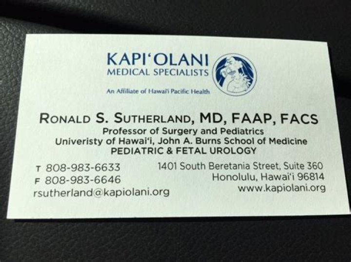 Dr. Ronald Sutherland, MD – Tripler Army Medical Center, HI
