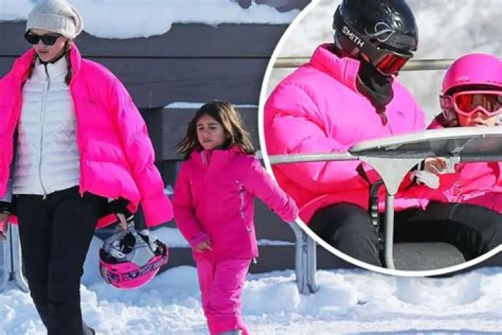 Sofia Richie And Scott Disick’s Daughter Penelope Twin In Pink Ski Gear!