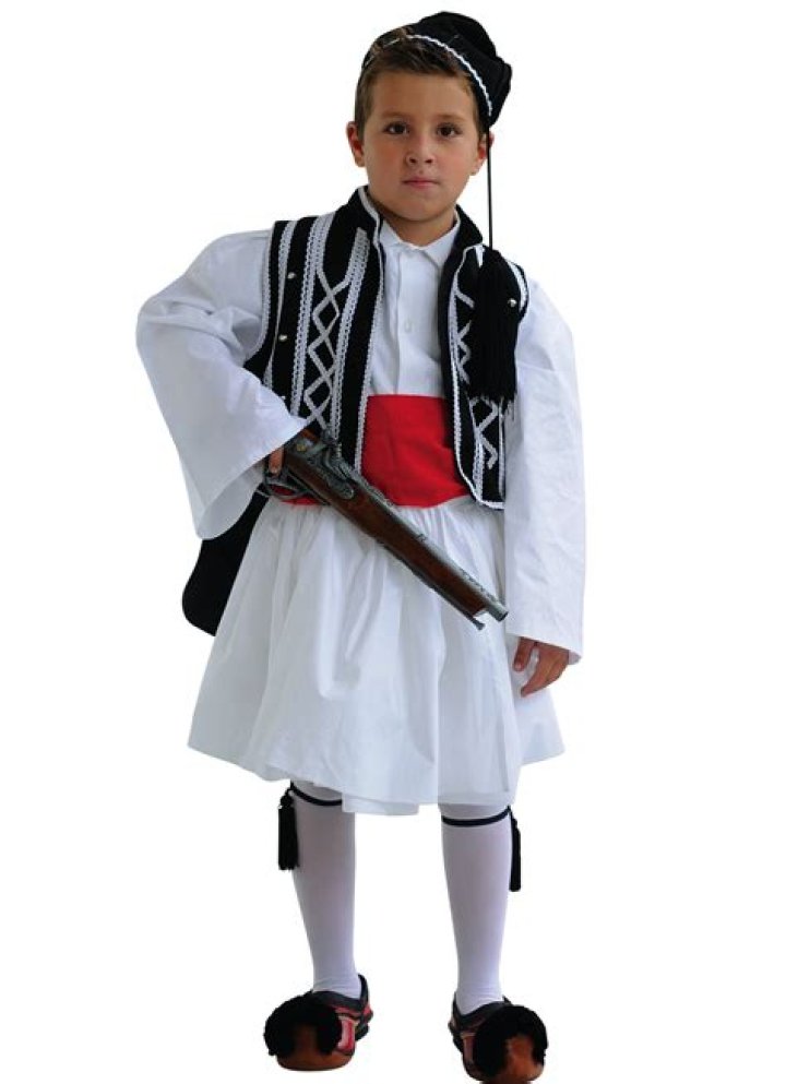Greek Costume Tsolias Boy Black & White — Blessed Celebration